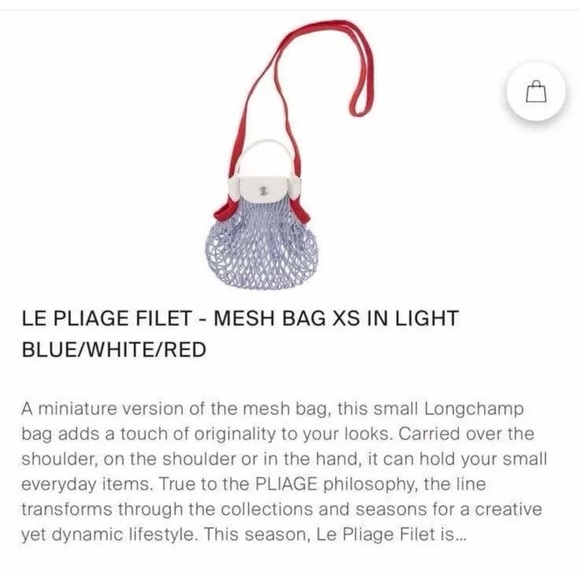 Longchamp Red and White Mesh Bag New! - Picture 3 of 8